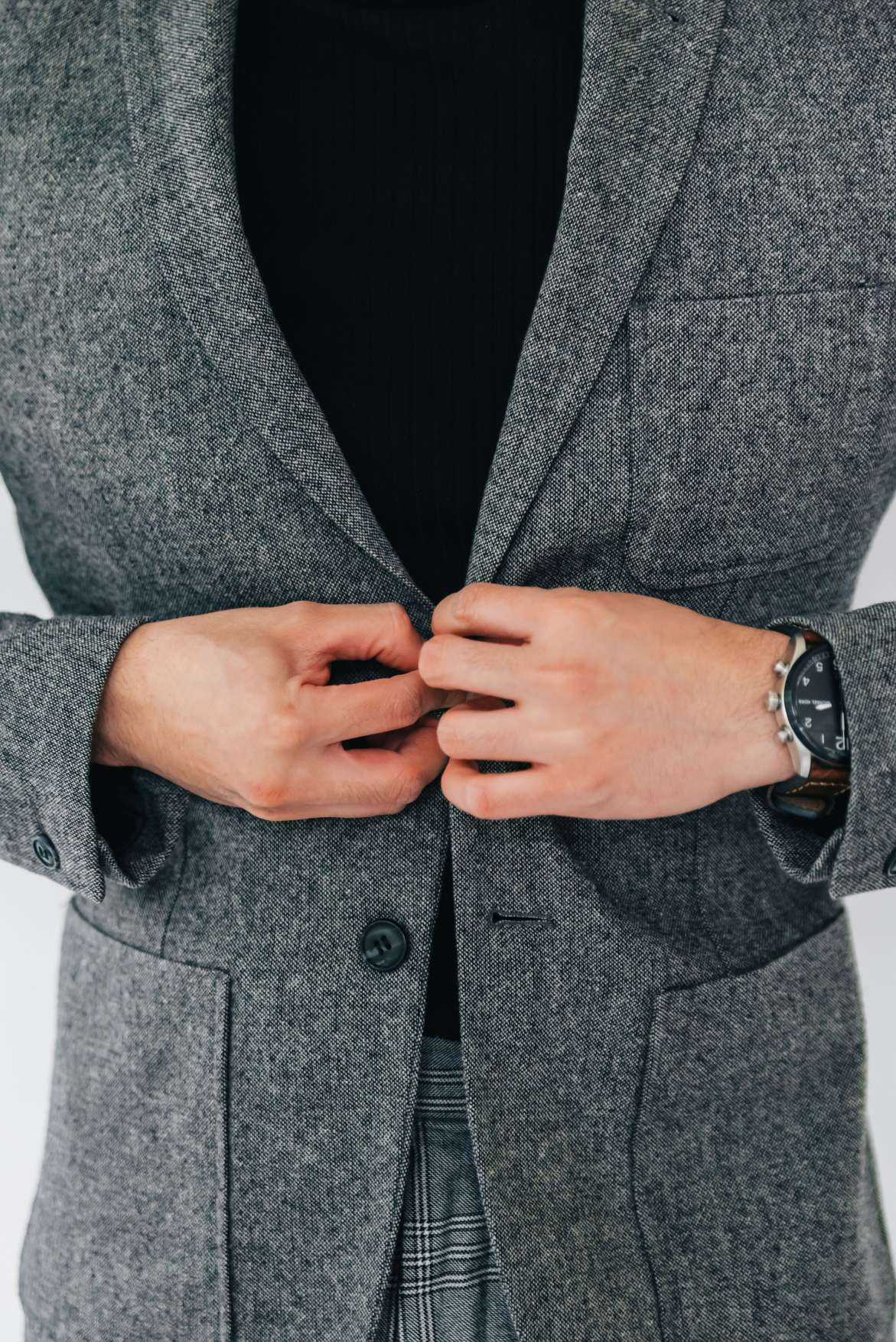 Grey Textured Blazer